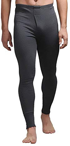 HEAT HOLDERS - Mens Winter Warm Cotton Thermal Underwear Bottoms Long Johns (Large (36-38 Waist), Charcoal) (UK, Alpha, L, Regular, Regular, Charcoal)