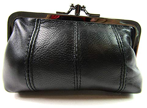 Damen Geldbörse aus echtem Leder mit Clipverschluss