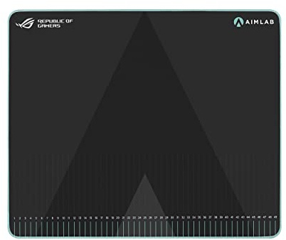 ASUS ROG Hone Ace Aim Lab Edition Gaming Mouse Pad – 19.9 x 16.5, Hybrid Cloth Surface, Aim Lab Training Markings, Water/Oil/Dust-Resistant, Extra-Soft Non-Slip Rubber Base - Black