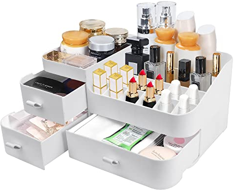 REFORUNG Make Up Organizer Kosmetik Aufbewahrungsbox mit Schubladen Schminktisch Organizer Schminkbox Beauty Organizer Grosse Schmink Kosmetik Aufbewahrung Makeup Box für Nagellack Lippenstift