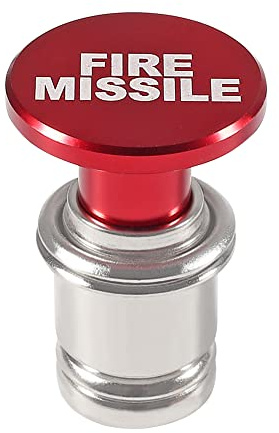 Misil de Fuego y Botón de Expulsión Encendedor de coche 12V Enchufe de mechero Auto Accesorios de repuesto Se adapta a la mayoría de los vehículos de automoción (Rojo FIRE MISSILE)