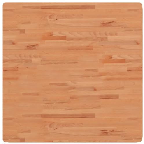 vidaXL Tischplatte, Quadratisch Holzplatte mit 4 abgerundeten Ecken, Holztischplatte Ersatzplatte für Couchtisch, Massivholztischplatte Platte, 90x90x1,5 cm Massivholz Buche