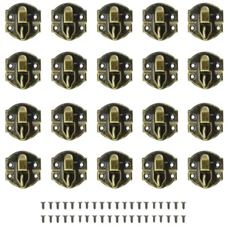 20 Pezzi Chiusura Serratura Scatola，Scatola di Legno Hasp，per Scatola di Legno Portagioie Armadio Accessori.