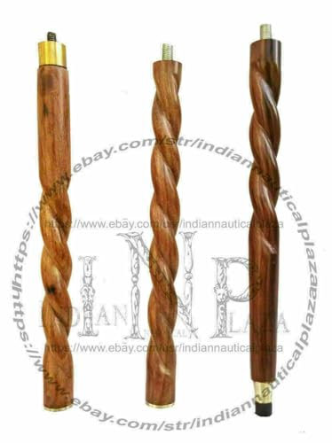 Bastone da passeggio fatto a mano in legno con manico in metallo antico senza testa