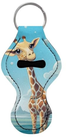 Tongluoye Sunflower Giraffe Lip Balm Holder for Teen Girls Trendy Chapstick Holder Keychain With Sturdy Metal Hook Accessories Stocking Stuffers Easy To Carry and Store Gifts for Friends