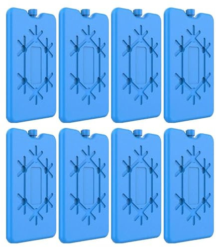 QFEHTHSK Bolsa De Hielo Rectangular De 8 Piezas, Bolsa De Hielo Llena De Agua, Bolsa De Cubitos De Hielo Portátil, Caja De Cristal De Hielo Refrigerada, Bolsa De Hielo Reutilizable