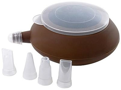 Hoement Macaron Silicone Pastry Decorating Squeezer Pen Teapot-shaped Cake Mould Set with Nozzles Food-grade Material Flexible Non-stick for Baking Moon Cakes and Desserts