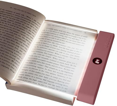 HOTUT Flat Book Light, LED Reading Lamp for Bed, Battery Powered, Flat LED Light Panel for Reading in Bed, Car