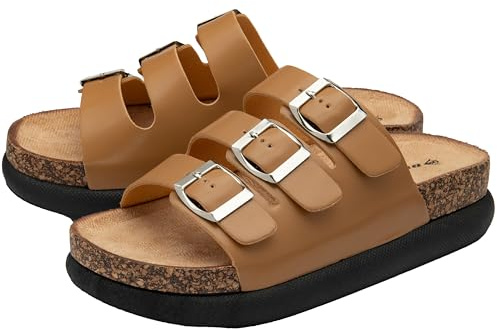 DUNLOP Ladies Sandals Womens Platform Open Toe Strappy Buckle Summer Shoes Sizes 3-8