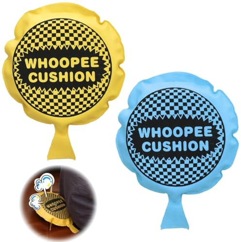 NHQZ 2 Stück Furzkissen kinder, pupskissen, furzbomben, pupskissen furzkissen kinder, Scherzartikel, Aprilscherz, Streich, Blau und Gelb