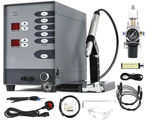 CNC Spot Welding Machine, 50A-600A Automatic Pulse Argon Arc Welder Kit, Jewelry and Orthodontic Welding, 100W