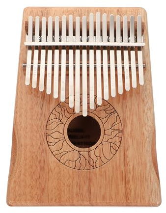 GLEAVI Kalimba de 17 Teclas Portátil de Madera Natural Piano de Pulgar para Principiantes Diseño de Loto y Soporte Instrumento Musical Creativo Adultos