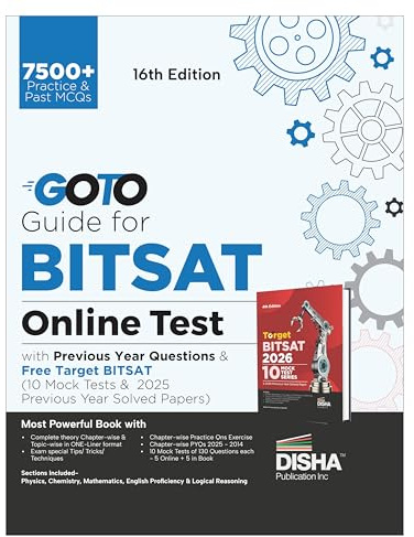Disha GoTo Guide for BITSAT Online Test 2026 with Previous Year Questions & Free Target BITSAT (10 Mock Tests & 25 Soved Papers) 16th Edition | Concept Notes + Chapter-wise PYQs Question Bank