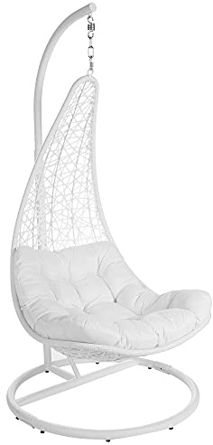 LOLAhome Silla de jardín Colgante Acero Blanco de 191x103x103 cm