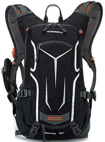 BWBIKEZaino da bicicletta, 18L impermeabile con copertura antipioggia, zaino sportivo per escursioni a piedi e ciclismo