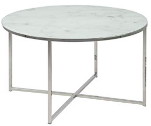 Amazon-Marke: Movian Rund Couchtisch, 80 x 80 x 45 cm, Weiß