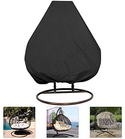 HONCENMAX Jardín Funda para Silla de Cocoon - Cubierta para Silla Colgante - Mantén Tu Balancín De Mimbre Protegido - Impermeable Muebles Funda - Tela Oxford con Forro de PVC