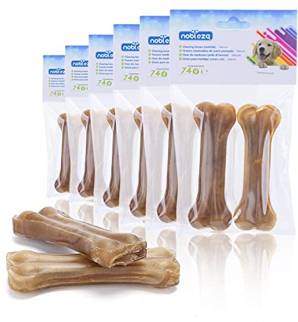 Nobleza - Tuggben för hundar 10 cm x 12 bitar, 100% naturliga nöthudsben och hundben för små hundar, Hundben med hög proteinhalt