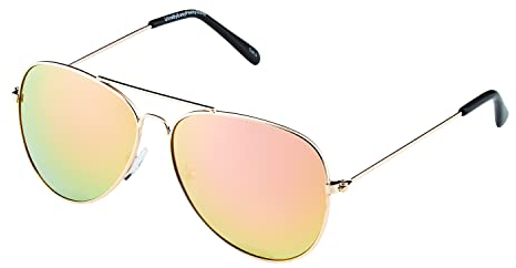 UltraByEasyPeasyStore Ultra Pilot Sunglasses - Adults Gold Frame with Rose Gold Lenses Unisex Retro 80s Classic Style Sunglasses UV400 Protection Navigator Pilot Glasses