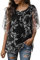 Timuspo Damen Halbe Glocke Ärmel Chiffon Bluse Tuniken Rundhalsausschnitt Doppel Schicht Sommer Casual Loose Fit Tops