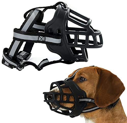 Maulkorb für Große Hunde XL, FainFun Maulkorb Biothane Hund, Maulkorb für Hunde, Silikon, die Alles Fressen, Anti-Bellen(XL)