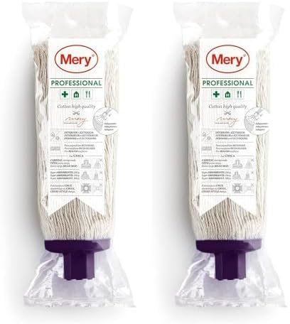 Mery 0420.51 – Serpillière Coton écru Professionnelle 250 g, 25 cm (Lot de 2)