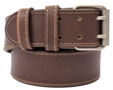 Menzo Gürtel für Kellner extra verstärkt, 4 oder 5 cm breit, Kellnergürtel aus echten Leder, Ledergürtel für Kellnerbörsen, Arbeitsgürtel, Damen und Herren, dunkel braun (105 cm)