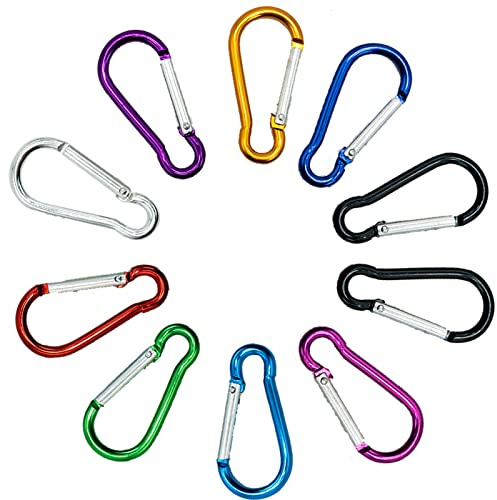 5 PCS Carabiner Clips Snap Hooks, Aluminum Small Carabiner Keychain Clips for Keys, Karabiner Keyring for Backpack Dog Leash Fishing Camping Awning (Not for Climbing) Multicolor