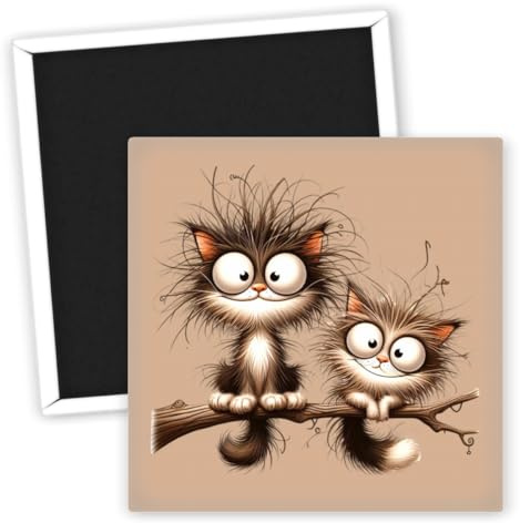 Süße Katzenmotive - Katzenliebhaber Kühlschrankmagnet - Lustige Katzen Magnete - Kühlschrank Dekoration - Originelle Katzen Geschenke - Tierliebhaber Artikel - Katzen Accessoires
