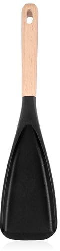 Mabor Cucchiaio da cucina, 31 cm, per servire in silicone antiaderente con manico in legno, resistente al calore, per cuocere al forno, raccogliere e raschiare