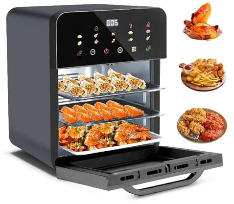 Air Fryer Oven, Smart Fry-and-bake Oven, No-flip Tender Roasting. Ideal for Steaming Breakfast, Air-frying To Crisp Perfection, Steaming Seafood, Steam-tender Roasting, Reheating Meals, Baking Bread,