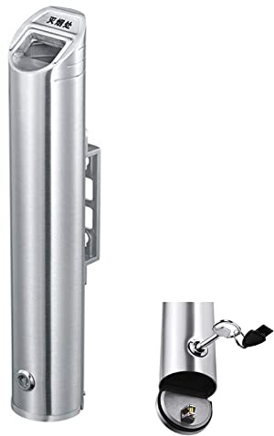 Premium Wall Mounted Ashtray, Wall-Mounted Cigarette Commercial Ashtray, Heavy Duty Lockable Metal Commercial Cigarette Bin, Smoking Shelter For Outdoor,Office,Bars