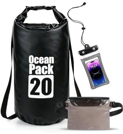 Yilnlg Dry Bags Waterproof, 20L Dry Bag with Waterproof Pouch Phone Case