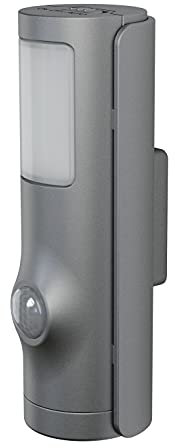 LEDVANCE LED Batteriebetriebene Leuchte, Leuchte für Innenanwendungen, Bewegungssensor, Tag-Nacht-Sensor, Kaltweiß, 36,0 mm x 42,0 mm x 108,0 mm, NIGHTLUX Torch, Silber