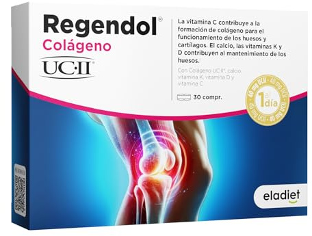 Mattillskott Regendol UC-II - 30 tabletter - Bidrar till underhåll av ben och leder - Främjar bildandet av kollagen - rik på vitaminer C, D och K2 - Eladiet