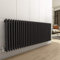 Warmehaus - Traditional Cast Iron Style Anthracite 3 Column Horizontal Radiator 600x1460mm - Modern Central Heating Space Saving Radiators - Perfect for Bathrooms, Kitchen, Hallway, Living Room