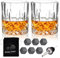 Whiskey Glasses Set of 2 Diamond Whisky Tumblers 300ml Drinking Cups Bourbon Brandy Rum Cocktail Home Bar Party Men