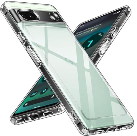 ivoler Nie Vergilbung Klar Hülle für Google Pixel 6A, [Militärischer Schutz] Stoßfest Kratzfest Transparent Schutzhülle, Dünn Durchsichtige Handyhülle Case Cover