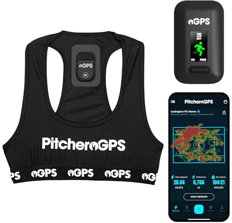 PitcheroGPS Tracker calcio e gilet, 18 metriche chiave, abbonamento 60 giorni. Attrezzatura per monitorare prestazioni e forma fisica (Adulto XXL)