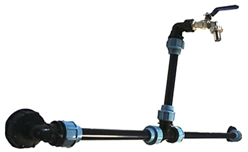 IBC Tank Verbinder - IBC Verbindungssets Für 2 IBC Tanks - IBC Verbinder Adapter Mit 3/4 Garten Wasserhahn - IBC Container Ventil Schlaucharmaturen Ablaufadapter DN50 (75mm) (B)