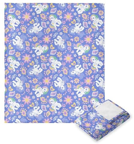 Northwest Hasbro My Little Pony, Retro Pony Florals, Silk Touch Throw Blanket, 40 x 50 Inches