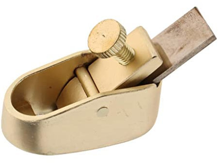 Golden Mini rabot à main pour le travail du bois – Lissage de surface et coupe des bords – Corps en alliage de zinc avec finition laiton/chrome