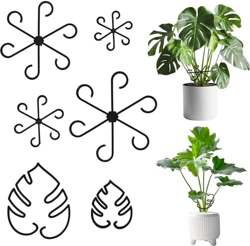Colexy 16 Piezas Tutores para Plantas, Soportes para Tallos, Soporte de Trepadoras Tutor Plantas, Varios Tamaños, Anillo de Soporte para Plantas, Flores, Rosas y Tomates (Negro)