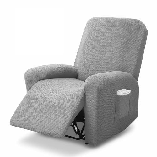 Luqixcey 4-Piece Stretch Armchair Covers with Pockets,Stretchhusse für Relaxsessel, Stretch Sessel Überzug mit Taschen, Sessel Bezug, Sofabezug, für Fernsehsessel Liege Sessel