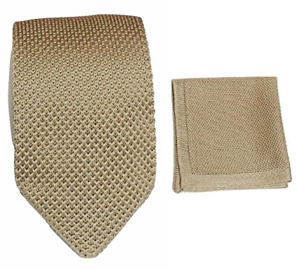L&L® Hand Made Men's Fashion Knit Knitted Tie+Hankerchief Set Hanky Woven Pointed UK