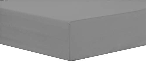 Olivia Rocco Easy Care Fitted Sheet Poly Cotton Bed Sheets, 3/4 Bed Grey