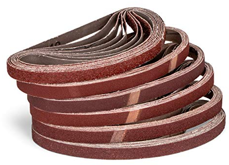 Lot de 48 bandes abrasives en tissu - 13 x 457 mm - 8 x grain 40-60 - 80-120 - 180-240 - Pour lime puissante, papier abrasif, kit de bandes abrasives