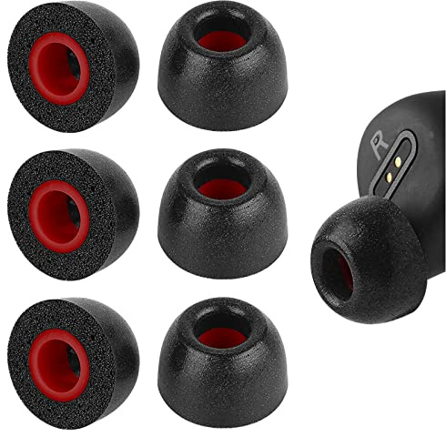 Geekria 3 Paar Komfort Memory Foam True Wireless Ohrhörer Ohrstöpsel kompatibel mit 4,5–6,3 mm In-Ear-Kopfhörern, Düse, blockierende Geräuschentwicklung, Schaumstoffspitzen, Ohrstöpsel (L-Größe/kurz)