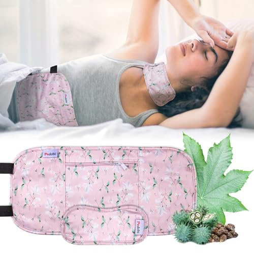 Pedobi 2 Pack Castor Oil Pack Wrap Organic Cotton for Liver Detox, Reusable Castor Oil Compress Highly Absorbent Anti Oil Leak（Oil are Not Include）
