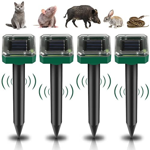 Aicharynic Ultrasonic - Ahuyentador solar de topos (4 unidades)
